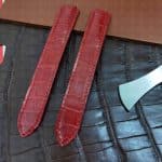 Custom handmade red leather strap watch band Cartier Ballon Bleu Custom replacement purple alligator leather watch band strap for Cartier Ballon Bleu de Cartier (1)
