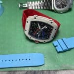 Customized Richard Mille elastic strap Nylon watch band fit RM 035 030 055 011 067 (13) Richard Mille Black Velcro strap Nylon watch straps (3)