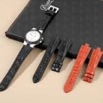 Handmade Black Leather Strap for Bvlgari Diagono watch (3) Custom nylon canvas watch band for Bvlgari Bulgari Diagono watch (1)