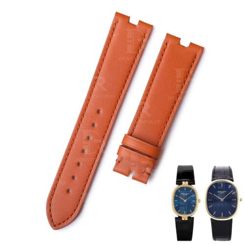 Handmade calfskin orange leather replacement watch band for Patek Philippe Ellipse strap Handmade calfskin orange leather replacement watch band for Patek Philippe Ellipse strap