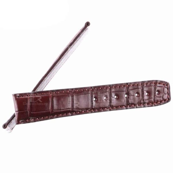 Custom handmade crocodile replacement leather watch straps for Maurici Lacroix Masterpiece band