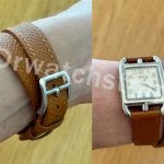 Hermes cap cod double wrap brown Epsom leather watch band strap (2)
