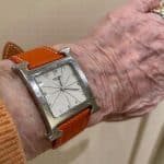 Hermes leather double wrap strap