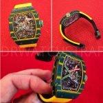RM yellow leather strap Richard Mille velcro strap compatible with RM 035 011 67