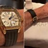 Real-life image – Custom black kelvar watch strap for Cartier Roadster Cartier Roadster on Wrist with custom black kelvar watch strap