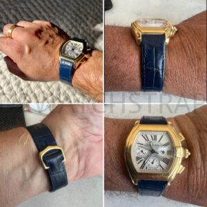 Cartier Roadster brown black leather strap