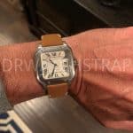 Cartier Santos Medium 35mm with Blue alligator replacement watch band from drwatchstrap (1)