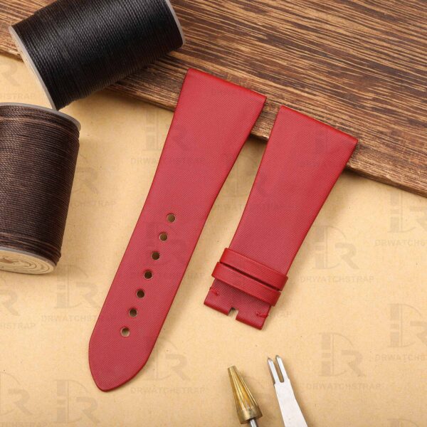 buy custom Cartier Tank Divan Red satin leather watch strap 24mm for sale (2)