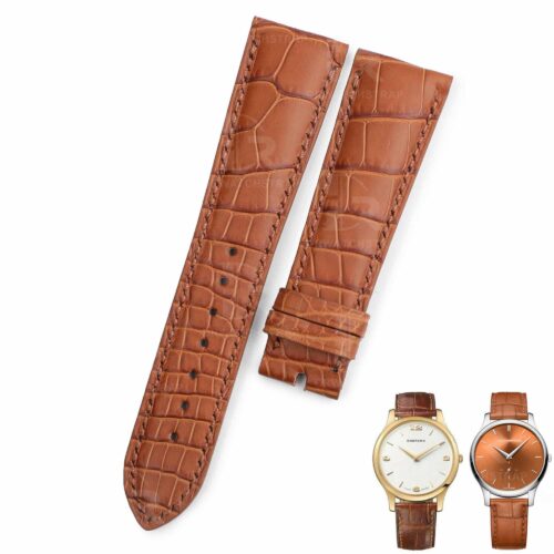Custom handmade replacement Belly-Scale brown alligator watchbands for Chopard LU.C leather strap Custom handmade replacement Belly-Scale brown alligator watchbands for Chopard LU.C leather strap