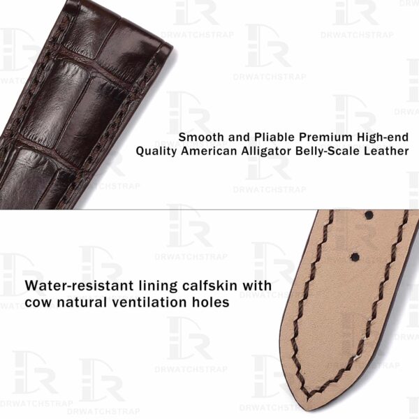 Buy Custom handmade replacement Dark Brown leather watch band for Patek Philippe Grand Compalication 5905R strap (2)