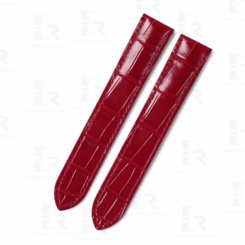 Custom Red Alligator leather watch strap for Cartier Tank band small large XL 16mm 18mm 20mm 23mm (1) Custom Red Alligator leather watch strap for Cartier Tank Solo Ronde Cle de Cartier band small large XL 16mm 18mm 20mm 23mm