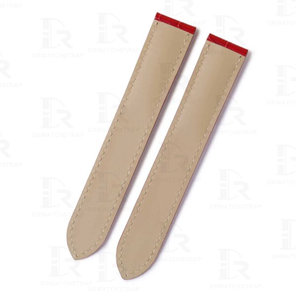 Custom Red Alligator leather watch strap for Cartier Tank Solo Ronde Cle de Cartier band small large XL 16mm 18mm 20mm 23mm