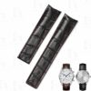 Custom alligator Black leather watch strap & watchband replacement for Tag Heuer luxury watch Custom alligator leather strap for TAG Heuer Carrera Heritage watches
