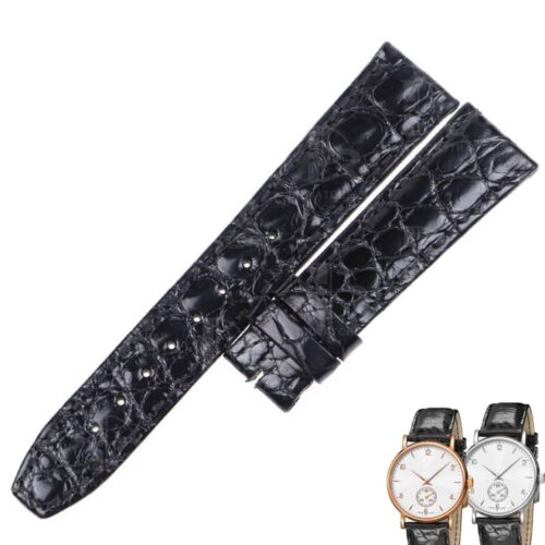Custom handmade black alligator replacement leather watch band for Carl F Bucherer strap Custom handmade black alligator replacement leather watch band for Carl F Bucherer strap