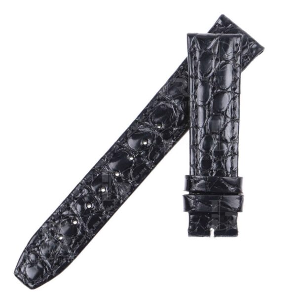 Custom handmade black alligator replacement leather watchbands for Carl F Bucherer straps Custom handmade black alligator replacement leather watchbands for Carl F Bucherer straps