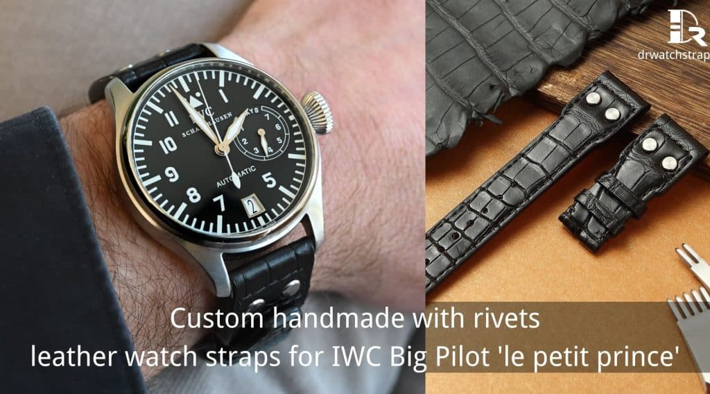 Custom handmade leather watch bands Rivets for IWC watch strap