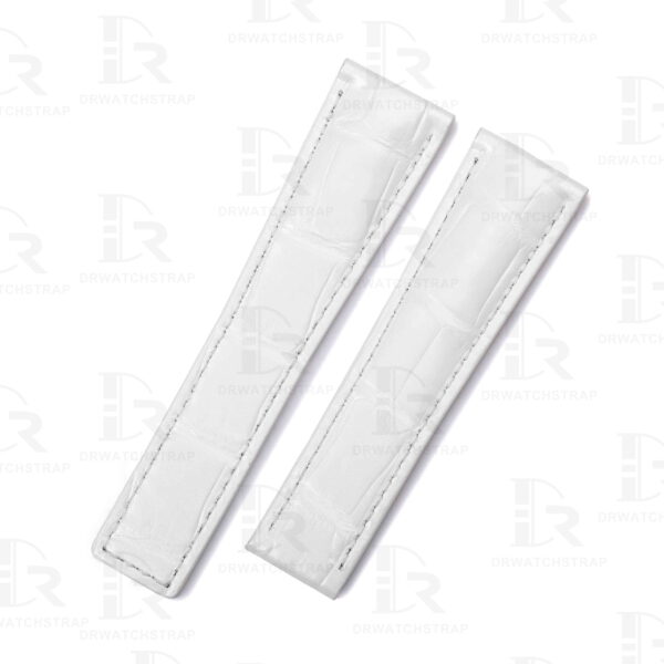 Custom handmade replacement White leather alligator watch bands for Tag Heuer Carrera Heritage straps Custom handmade replacement White leather alligator watch bands for Tag Heuer Carrera Heritage straps