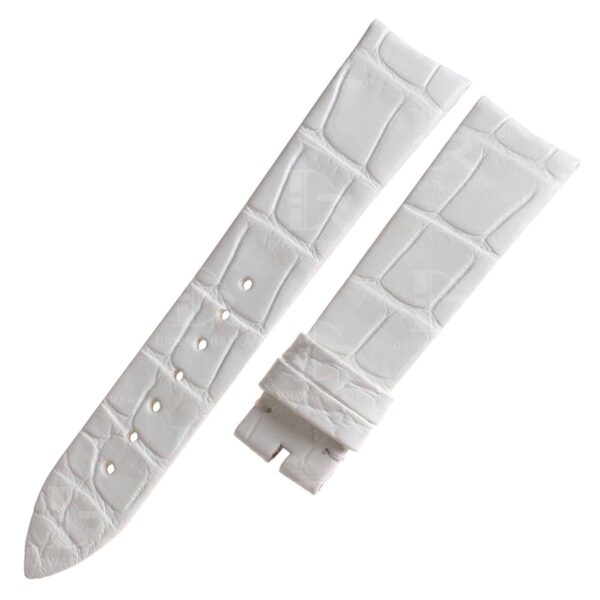 Curved end custom handmade replacement white leather watch bands for Franck Muller 8038 8035 strap