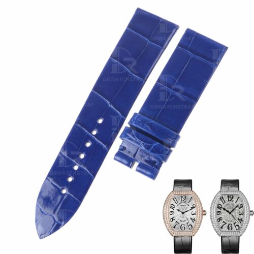 Custom handmade replacment blue watch band for Franck Muller Heart 5000H 5002M QZ strap Custom handmade replacment blue watch band for Franck Muller Heart 5000H 5002M QZ strap