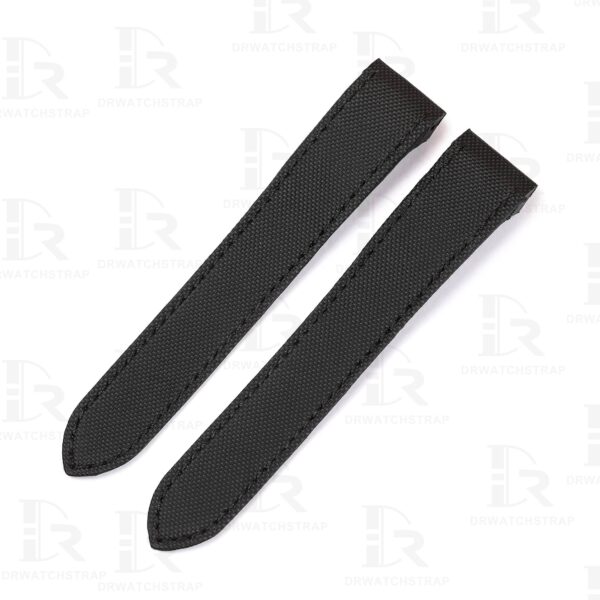 Black nylon watch strap for Cartier De Santos 100 from DR Watchstrap with premium canvas kevlar material