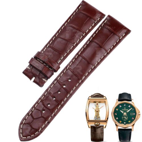 Handmade custom leather alligator watchband for Corum Admiral's Cup Golden Bridge strap Handmade custom leather alligator watchband for Corum Admiral's Cup Golden Bridge strap
