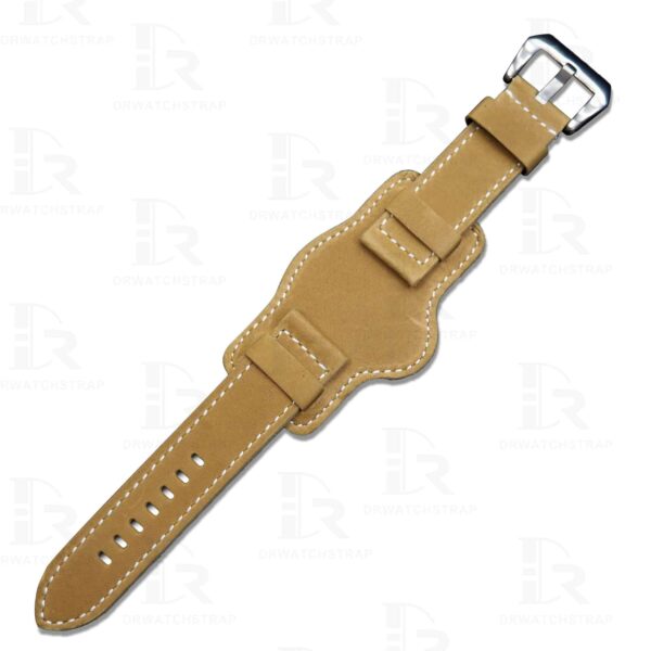 Aftermarket handmade brown Panerai suede calfskin leather watch bund Strap 22mm 24mm
