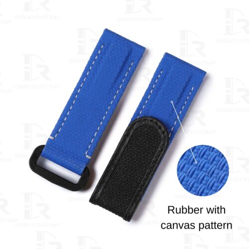 Custom Canvas pattern rubber velcro watch strap replacement for Rolex Omega band (2) Custom Canvas pattern rubber velcro watch strap replacement for Rolex Omega band (2)