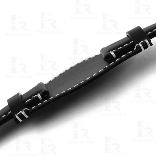 High-quality black calfskin leather and sewing thread