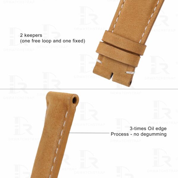 Brown calfskin leather watch straps and watch bands replacement for Glashutte Quintessentials