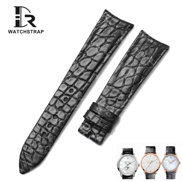 Buy Custom curved end replacement alligator leather watch strap for Girard Perregaux 1966 luxury watch