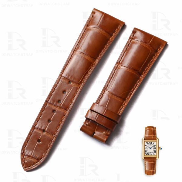 Buy custom Cartier tank straps Brown 23mm leather watch band for sale (1) Premium best quality American Alligator OEM custom brown 23mm Cartier tank leather straps & watch bands for Cartier Tank & Ronde SOLO watches online from DR Watchstrap - Shop the genuine crocodile handmade leather watch strap and watch band online at a low price