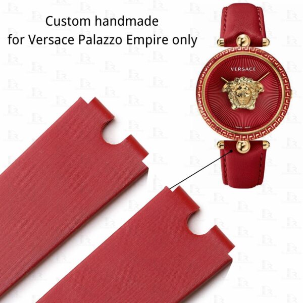 Custom watch strap replacement for Versace Palazzo Empire Eon ladies watch band red leather strap