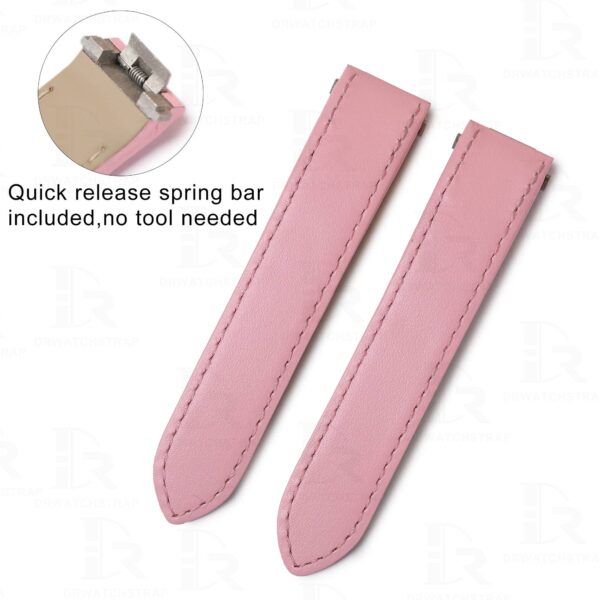 Handmade replacement premium calfskin calf leather watch band for Cartier Roadster straps Premium calskin leather material with quickswitch system