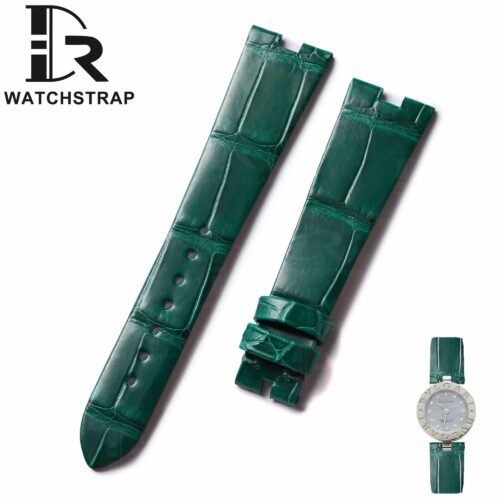 buy custom Bvlgari B.zero 1 Green Alligator Leather watch strap replacement 18mm for sale Genuine alligator crocodile Green alligator leather Bvlgari B.Zero 1 watch strap replacement for sale