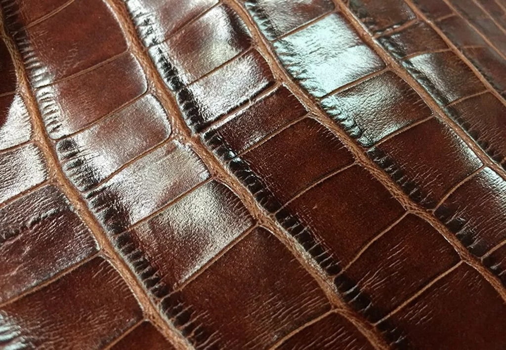 Cowhide-Alligator-embossing-calf-leather