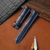 Custom Longines Master Conquest Blue alligator leather watch strap 19mm 20mm 21mm for sale