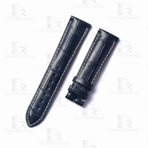 handmade Custom longines Blue leather watchbands 21mm for sale handmade Custom longines Blue leather watchbands 21mm for sale
