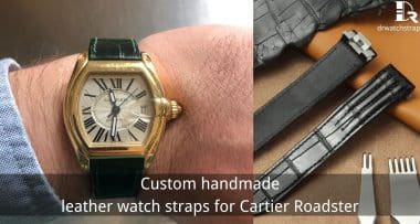 Custom handmade leather watch straps & bands for Cartier Roadster