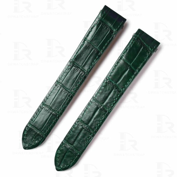 Green Cartier Roadster alligator leather watch strap