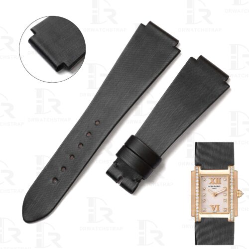 Handmade high quality replacement satin watch band for Patek Philippe Twenty-4 watch High quality Black satin replacement watch band for Patek Philippe Twenty-4
