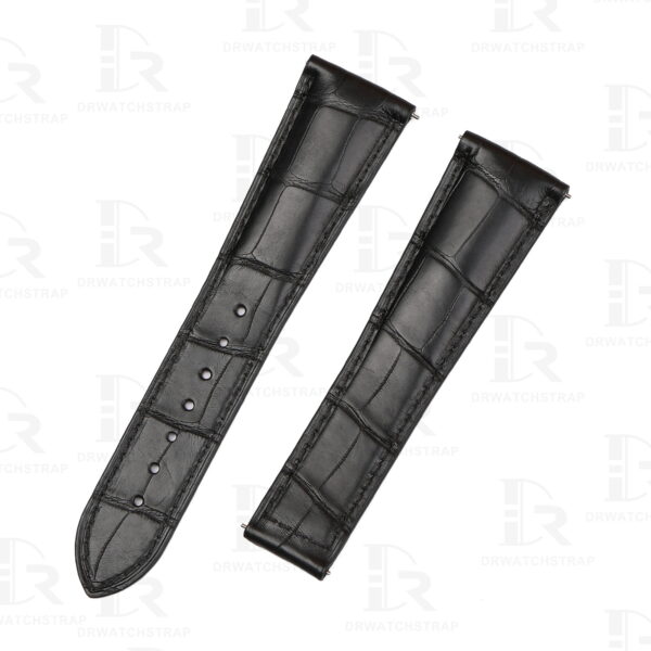 Buy Custom Cartier Tank Must Black leather watchbands 23mm handcrafted for sale (1)