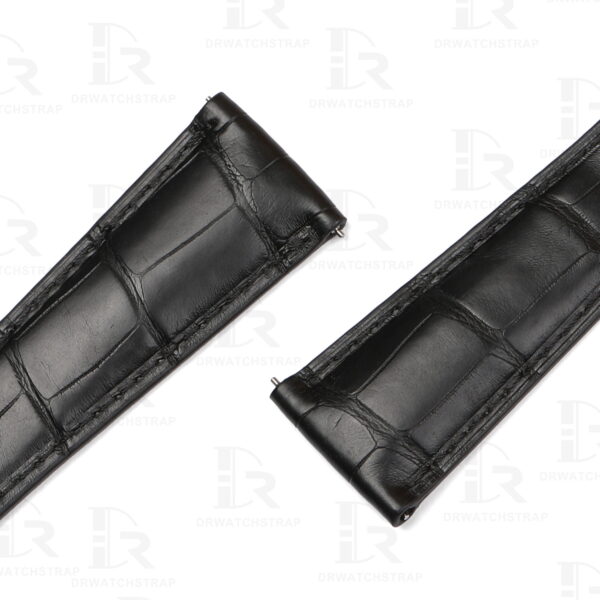 Buy Custom Cartier Tank Must Black leather watch bands 23mm handcrafted for sale (3)