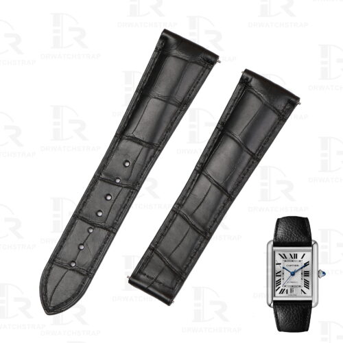 Buy Custom Cartier Tank quick release Black leather strap 23mm handcrafted for sale (1) Buy Custom Cartier Tank Must de Cartier quick release Black leather strap 23mm handcrafted for sale (1)