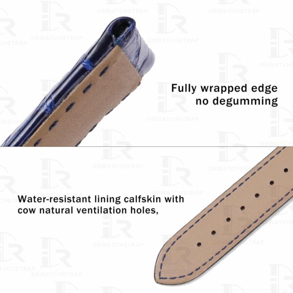 Buy Custom Citizen Collection Citizen Watch Blue leather watchband 22mm handmade for sale (2)