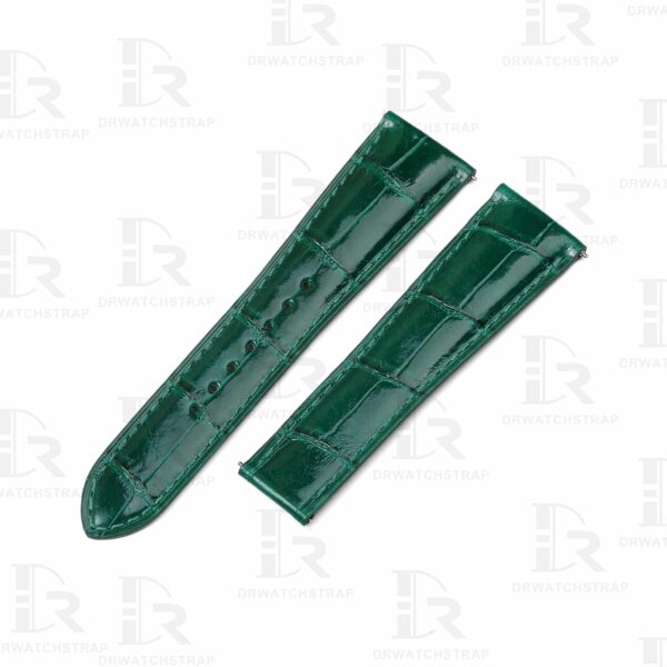 Buy Custom Cartier Tank Must High gloss Green leather watchbands 23mm handcrafted for sale (1)