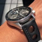 Blancpain Fifty Fathoms custom sailcloth watch band Blancpain X Swatch bioceramic scuba fifty fathoms ATLANTIC OCEAN blue velcro watch band strap Drwatchstrap