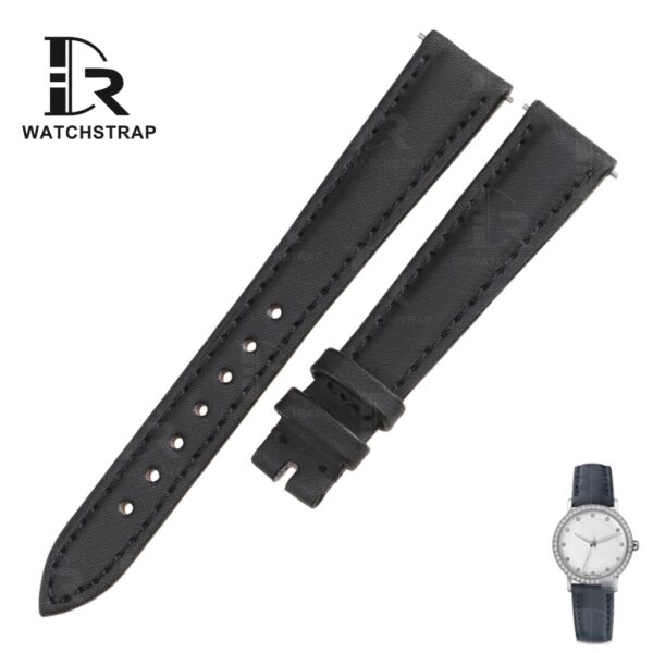 Buy Custom Blancpain Ladies 6102-4628-95A Black satin leather straps for – Replacement watch strap