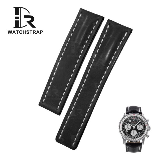 Buy Custom calf Black leather watch band 20mm 22mm for Breitling Navitimer Buy Custom calf Black leather watch band 20mm 22mm for Breitling Navitimer