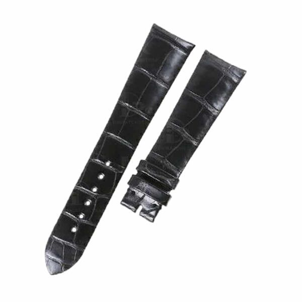 Buy Custom curved end replacement Black alligator leather watch strap for Girard Perregaux 1966 luxury watch (2)