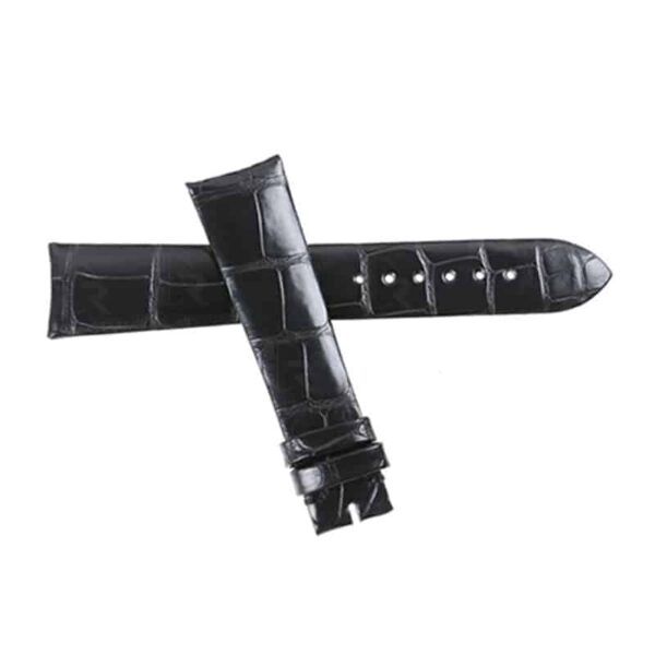 Buy Custom curved end replacement Black alligator leather watch strap for Girard Perregaux 1966 luxury watch (3)